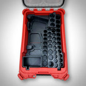Vue 4 — Insert PACKOUT™ Milwaukee M12 – Organisateur Clé à Choc 3/8" Stubby + Douilles