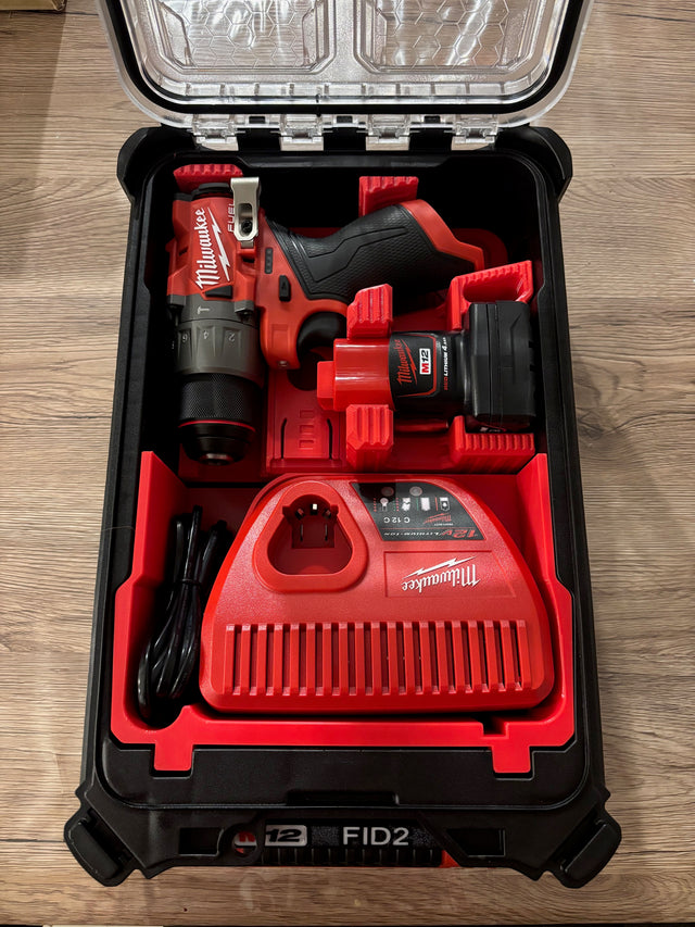 Insert Packout M12 FPD2 – Organisateur Perceuse à Percussion + 2 Batteries & Chargeur Milwaukee