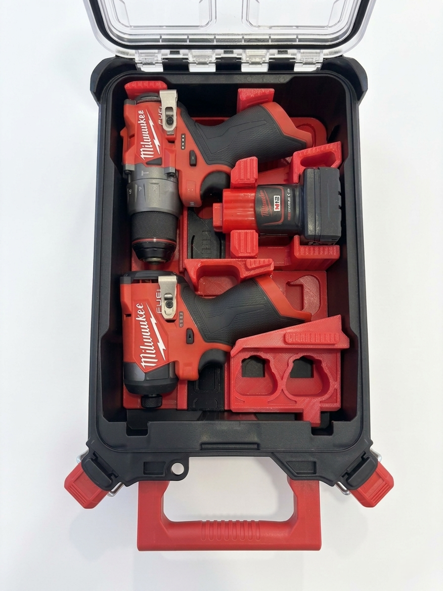 Insert PACKOUT Compact M12 FPD2 & FID2 – Organisateur Perceuse Visseuse à Choc Milwaukee