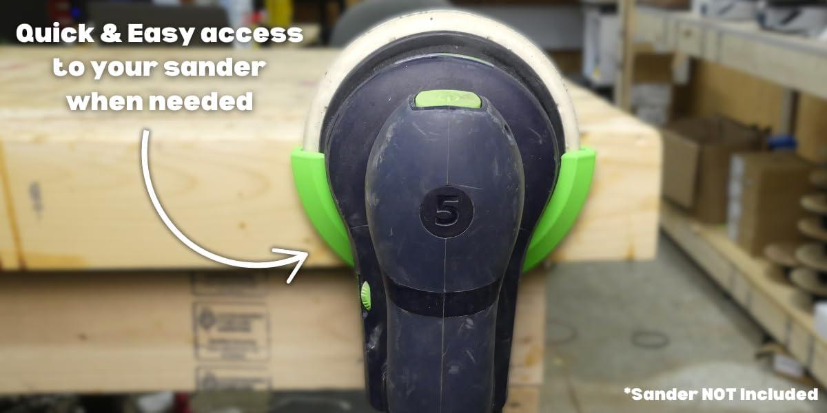 Ponceuse Festool Rotex RO 150 rangée sur son support mural imprimé en PETG