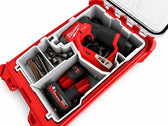 Détail des emplacements batteries M12 de l'insert Packout FDDX imprimé en PETG